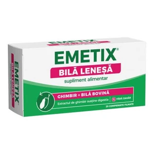 Emetix bile paresseuse, 20 comprimés pelliculés gastro-résistants, Fiterman Pharma
