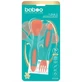 Flexible spoon and fork set, Orange/Green, 6 months+, Baboo