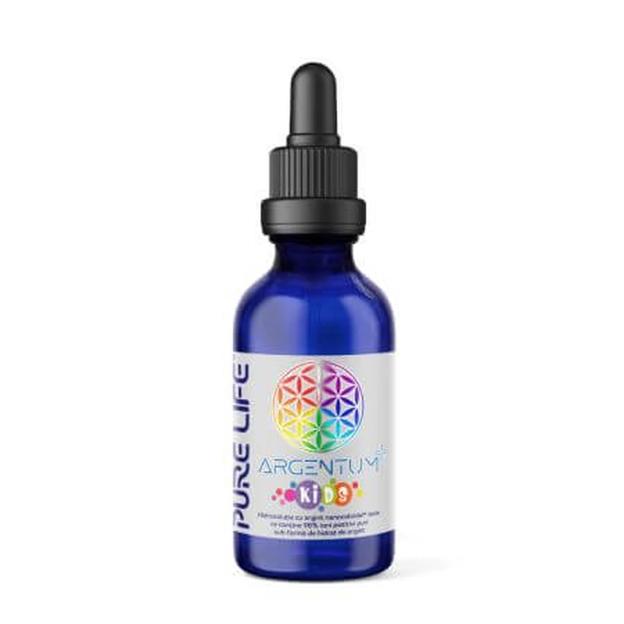 Nanokolloidales Silber Argentum+ Kids 15PPM mit Pipette, 60 ml, Pure Life