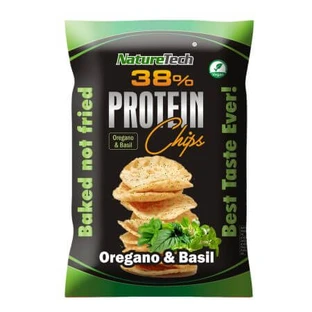 38% proteïne chips met basilicum en oregano smaak, 50 g, Nature Tech
