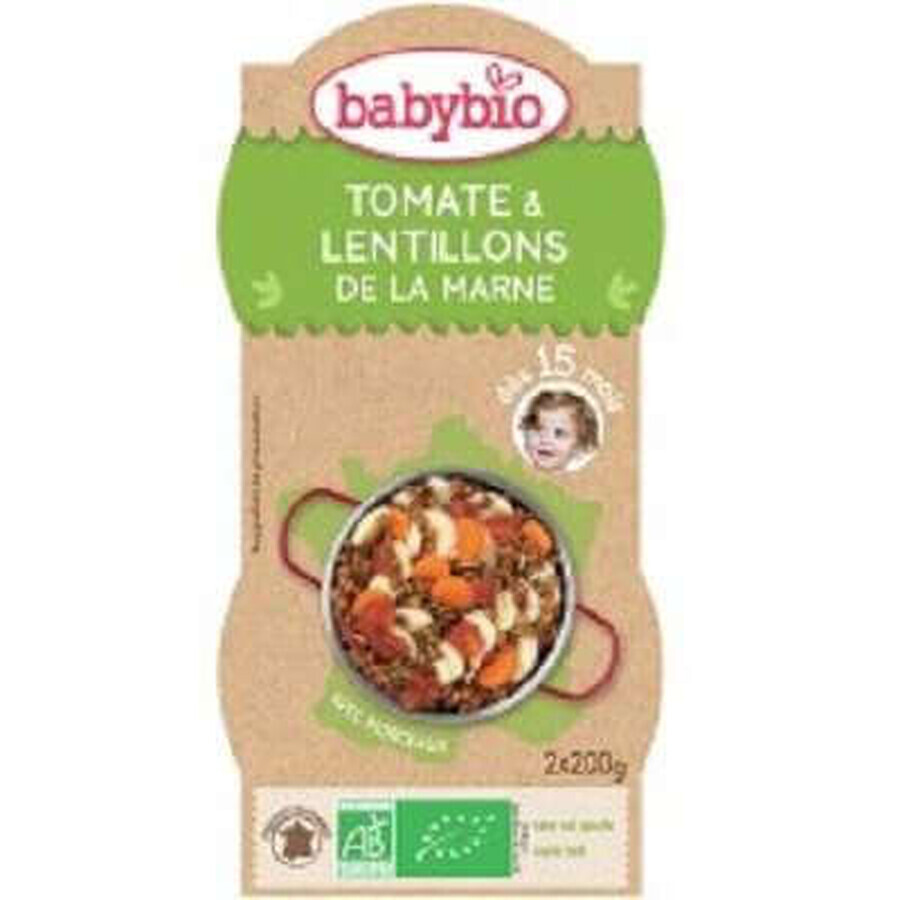 Bio-Tomatenpüree mit Linsen, +15Monate, 2X200g, BabyBio