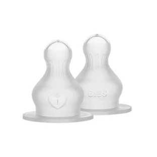 Set de 2 tétines de biberon en silicone, débit moyen, Bavoirs