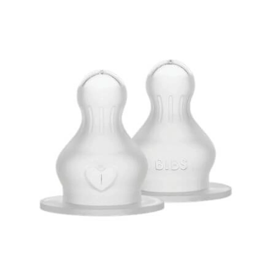 Set de 2 tétines de biberon en silicone, débit moyen, Bavoirs