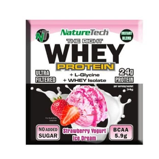 Instant Mix 24g proteína en polvo con yogur y fresas, 34 g, Nature Tech