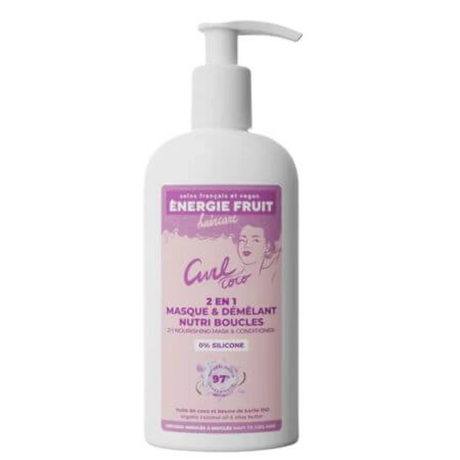 Mascarilla y acondicionador 2en1 para cabello rizado y encrespado, Curl Coco, 300 ml, Energie Fruit
