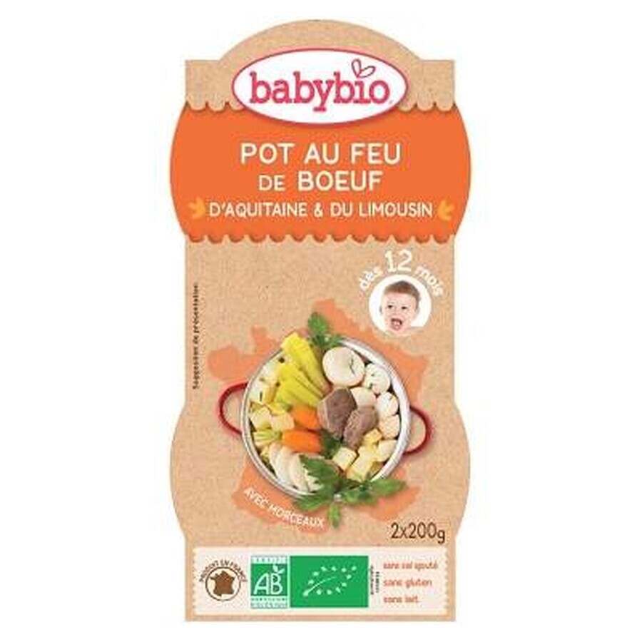 Buy Organic puree, vegetable and beef menu, +12 months, 2X200g, BabyBio Organic puree, vegetable and beef menu, +12 months, 2X200g, BabyBio