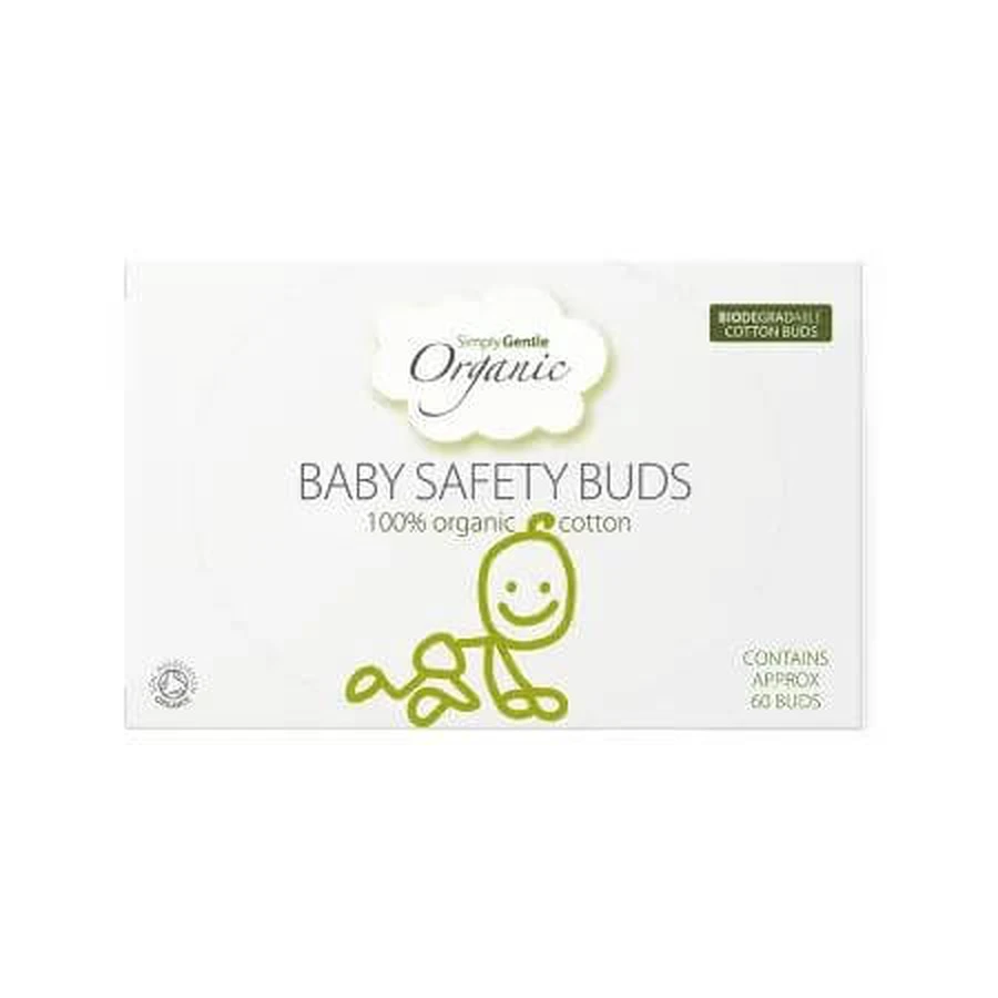 Bavoirs en coton biologique avec bouchon, 60 pièces, Simply Gentle Organic