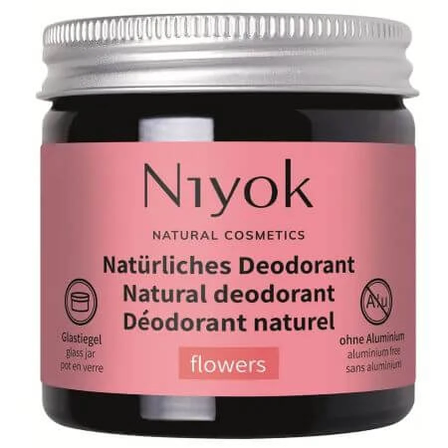 Natuurlijke crème deodorant en antitranspirant met bloemengeur, 40 ml, Niyok
