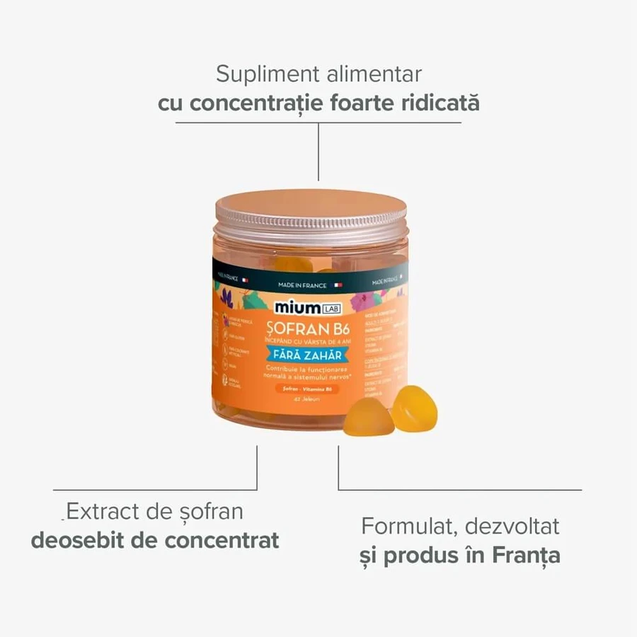 Gelées avec Sofran et extrait de B6, 4 ans+, 42 pièces, Mium Lab
