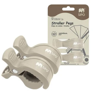 Multifunctionele clips voor kinderwagen, Beige, 2 stuks, Sipo