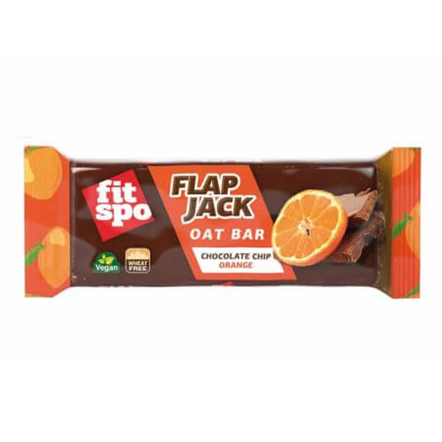 Flapjack Oat Flapjack, Chocolate Chip Orange, 90 g, FitSpo