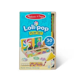 Juego de madera para desarrollar habilidades Piruletas multicolores, 3 años+, 30 piezas, Melissa & Doug