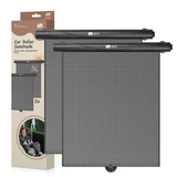 Set of 2 roller blinds for car window, Black, Sipo