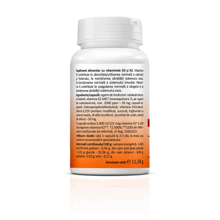 Vitamina D3+K2 Forte, 120 Kapseln, Zenyth
