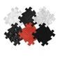 Orthopedic sensory puzzle mat for babies, Red and Black, Muffik