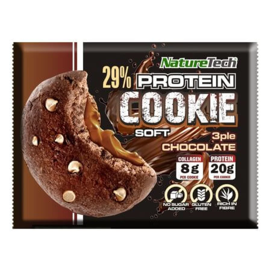 Zachte cake met 29% proteïne en collageen, Chocolade, 70 g, Nature Tech