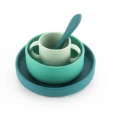 Juego de 4 piezas de platos de silicona para comida de bebé, Verde, 6 meses+, Reer
