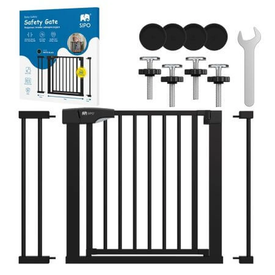 Safety gate, 75-103 cm, Black, Sipo