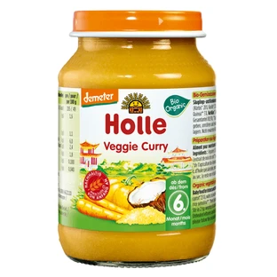 Glutenvrije curry groentepuree, +6maanden, 190g, Holle Babyvoeding