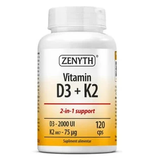 Vitamin D3 + K2, 120 capsules, Zenyth