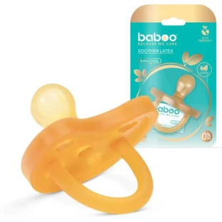 Round latex pacifier, 0 months+, Baboo