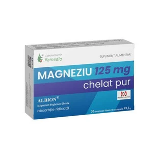 Magnesio quelado puro, 125 mg, 30 comprimidos recubiertos con película, Remedia
