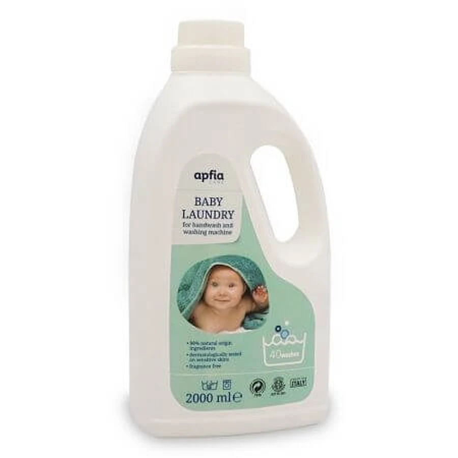 Detergente líquido para ropa Natural Sensitive, 40 lavados, 2 litros, Apfia Care