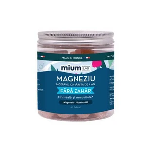 Gelées au magnésium et à la vitamine B6, 4 ans et +, 42 pièces, Mium Lab