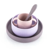 Set de 4 piezas de platos de silicona para comida de bebé, Morado, 6 meses+, Reer
