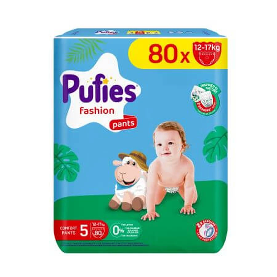 Diapers Pants Fashion, Nr. 5, 12 - 17 Kg, 80 pieces, Pufies