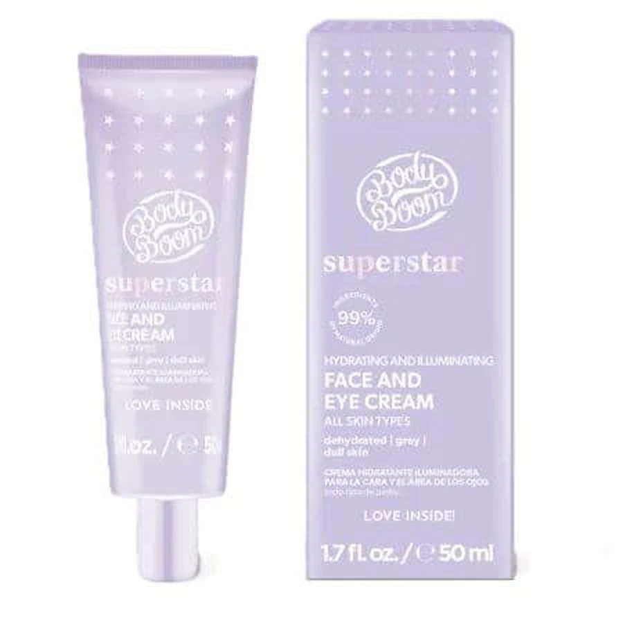 Superstar Moisturizing and Brightening Cream for Face and Eyes, 50 ml, BodyBoom