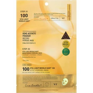 Mascarilla de hidrogel con vitamina C Vita-Light Reedle Shot 100, 33 g + 1,5 g, VT Cosmetics