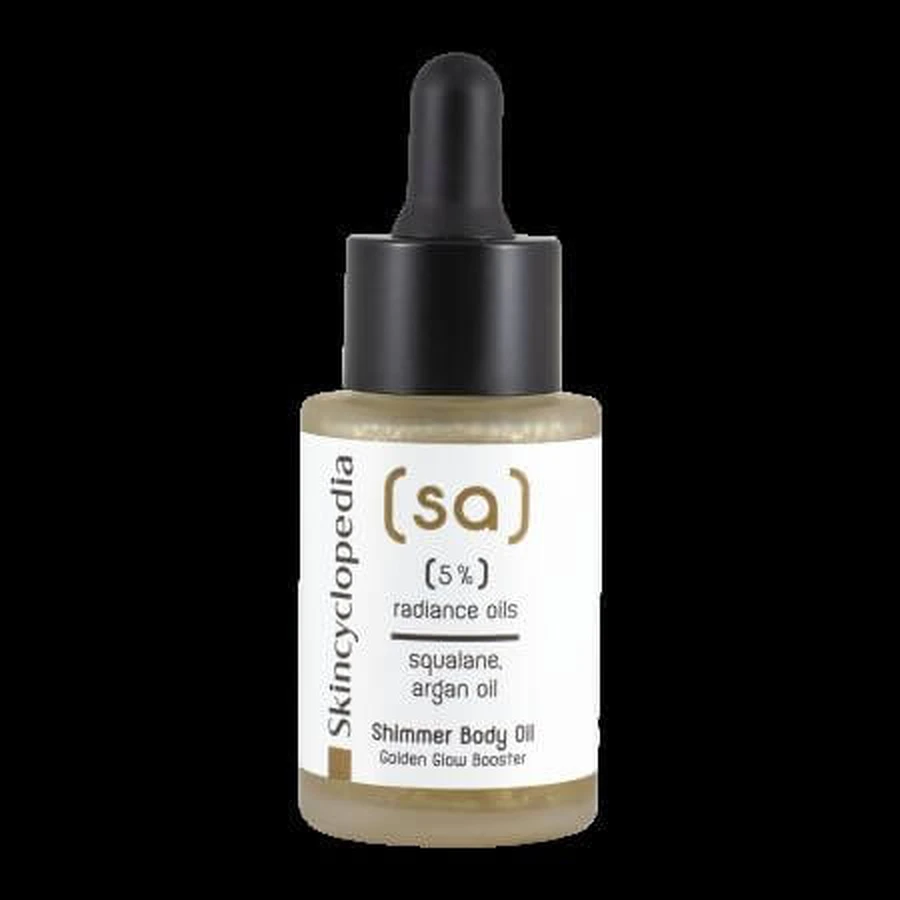 Ulei de corp iluminator 5 uleiuri nutritive si particule fine aurii, 30 ml, Skincyclopedia