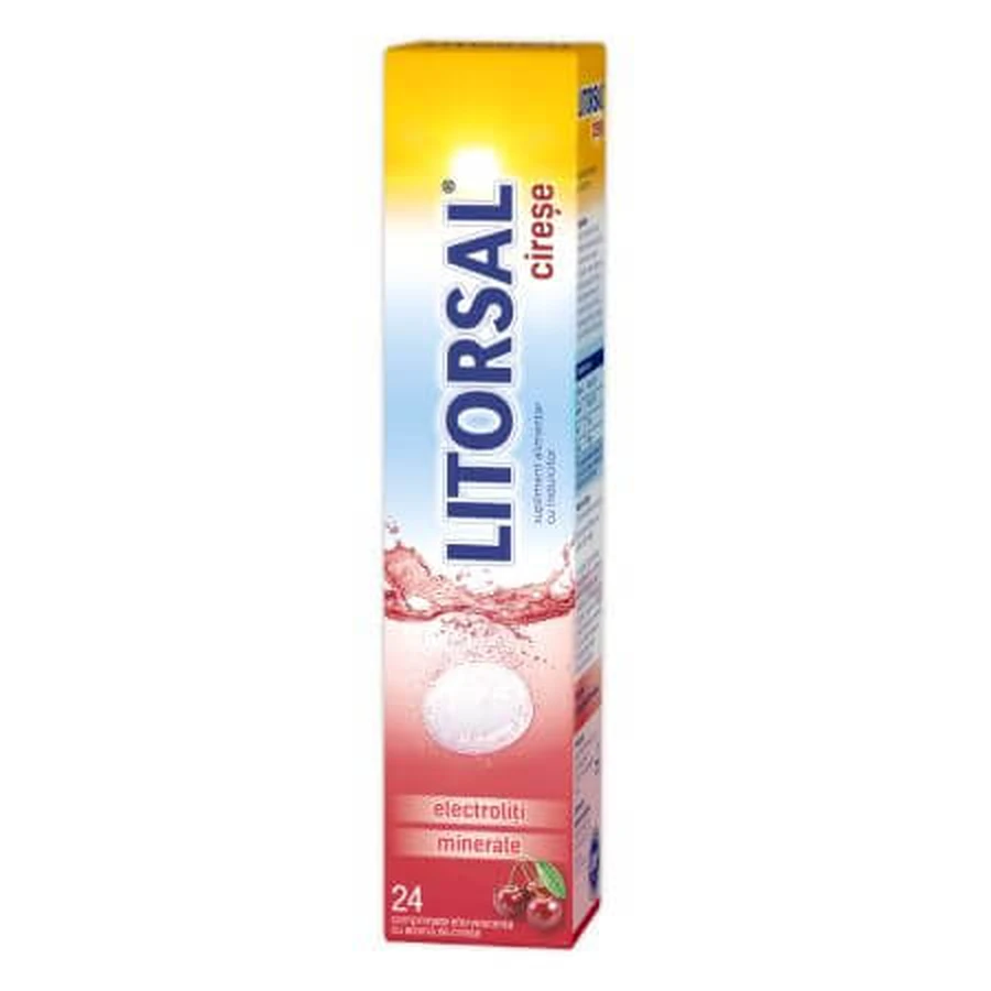 Litorsal electrolytes with cherry flavor, 24 effervescent tablets, Zdrovit