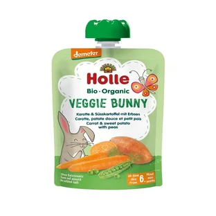 Puré de zanahoria, boniato y guisantes, 100 g, Holle