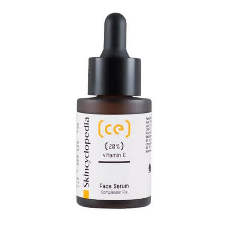 Sérum éclaircissant pour le visage avec 20% de vitamine C, 30 ml, Skincyclopedia