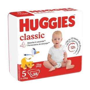 Pañales cambiadores Classic Jumbo, No. 5, 11-25 kg, 38 pzs, Huggies