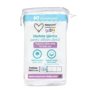 Serviettes hygiéniques carrées pour bébés et enfants, 10x9,5cm, 60 pièces, EasyCare Baby