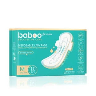 Postnatale Einweg-Saugbinden, Größe M 340 mm, 10 Stück, Baboo