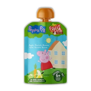 Biologische vruchtenpuree met banaan, Peppa Pig, 6 maanden+, 90 g, Fruitfunk