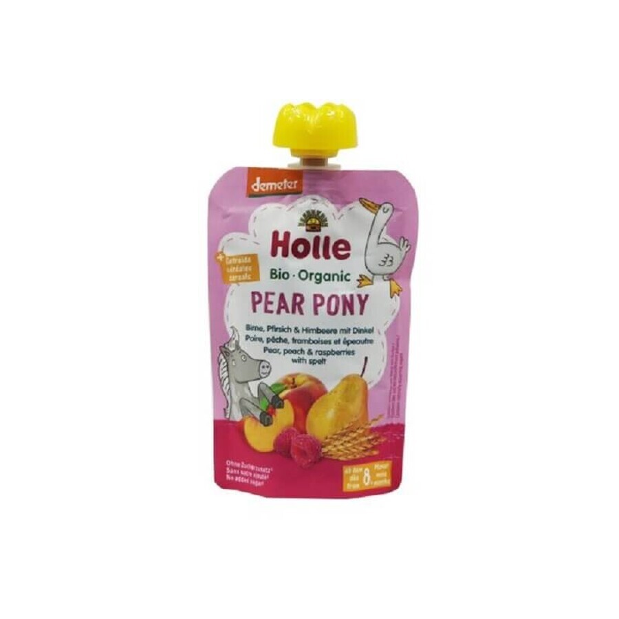 Cumpără Piure din fructe Eco cu pere, piersici si zmeura, Holle Piure din fructe Eco cu pere, piersici si zmeura, Holle