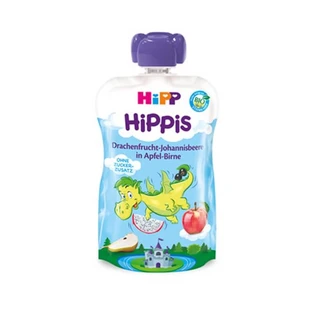 Puré de fruta del dragón con grosellas negras, manzana y pera HiPPiS, +12 meses, 100 g, Hipp