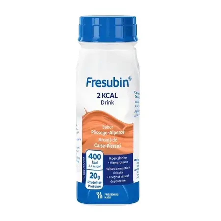 Bebida Fresubin sabor albaricoque y melocotón, 4x200 ml, Fresenius Kabi