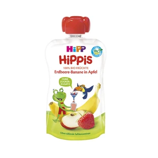 Puré de manzana, fresa y plátano HiPPiS, +12 meses, 100 g, Hipp