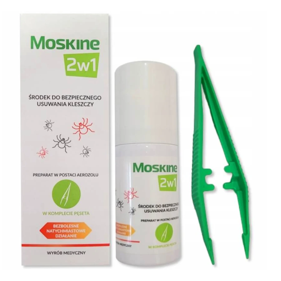 Moskine 2-en-1 quita-garrapatas seguro con pinzas, 9 ml