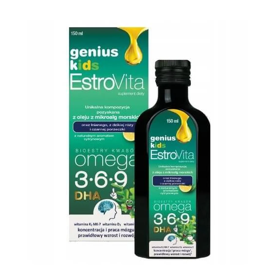 Estrovita Genius Kids citroensmaak, 150 ml