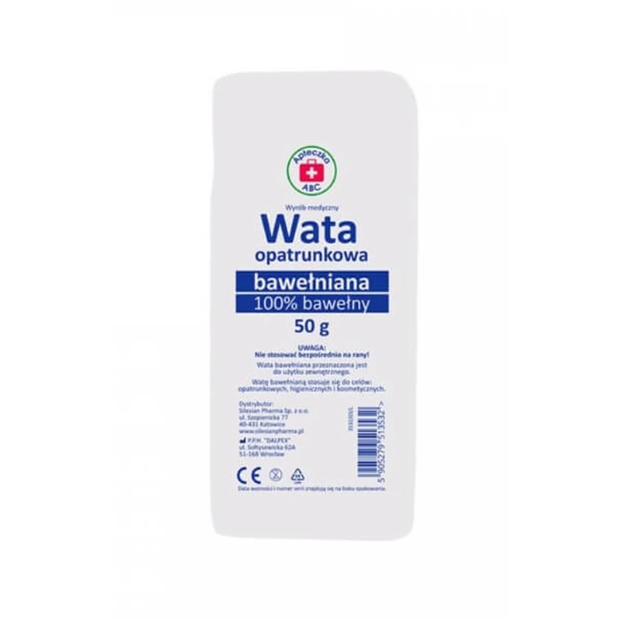ABC Eerste Hulp Kit Katoenen verbandwatten, 50 g