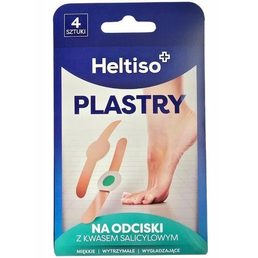 Heltiso Tiritas para callos con ácido salicílico, 4 piezas