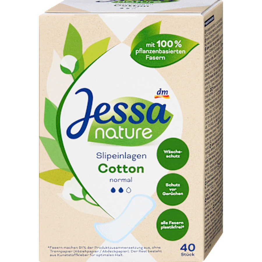 Jessa nature compresas diarias absorbentes normales, 40 uds.