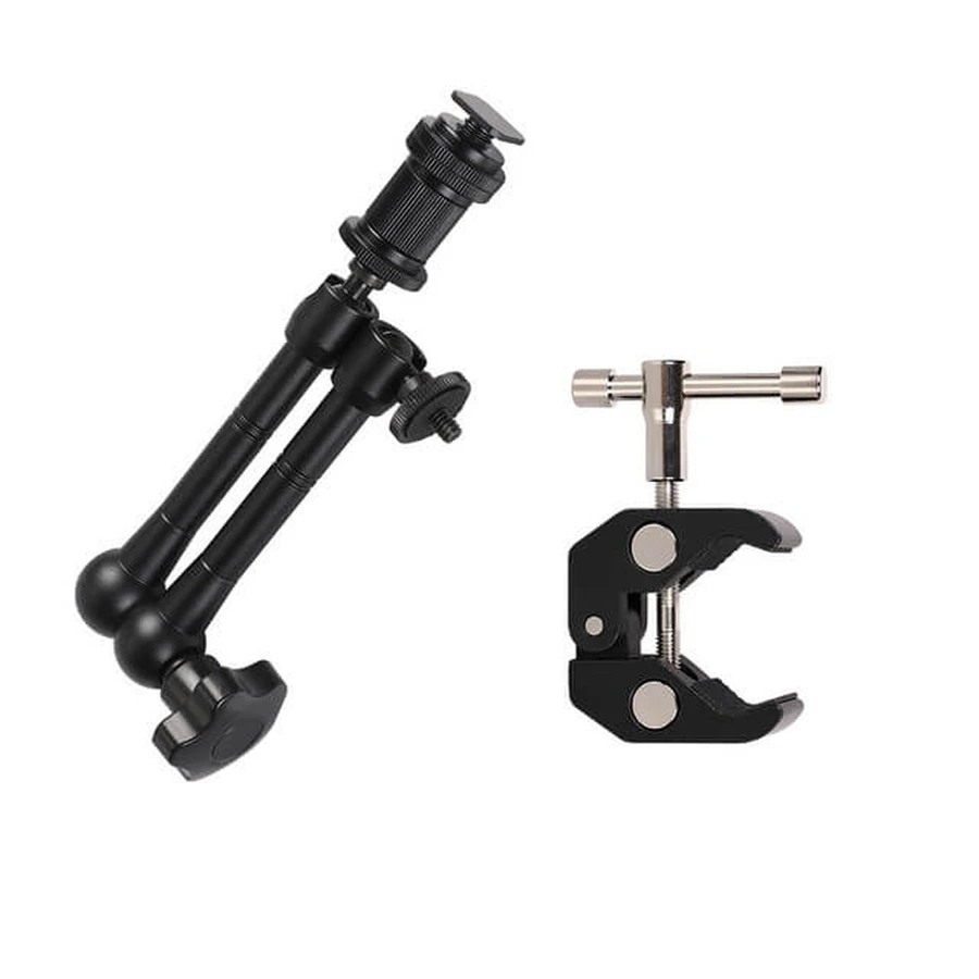 Clamp mount for camera, camcorder, microphone